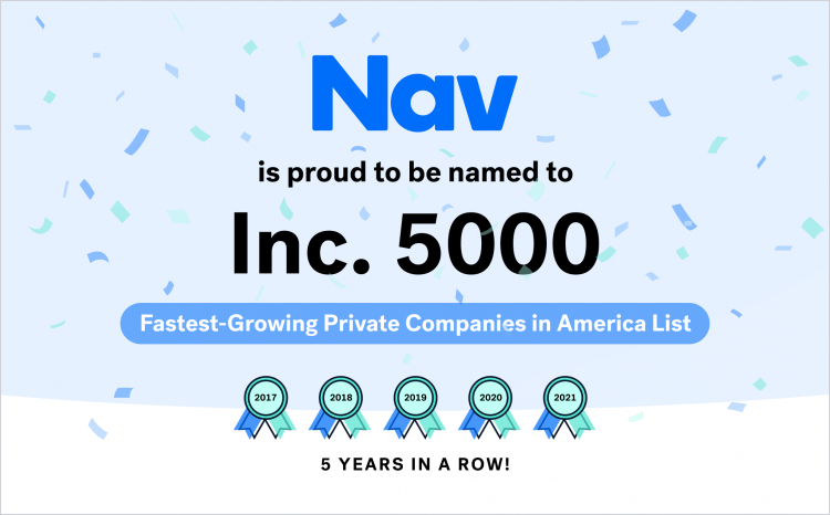 Nav Named to Inc. 5000 Fastest-Growing Private Companies in America List for Fifth Consecutive Year